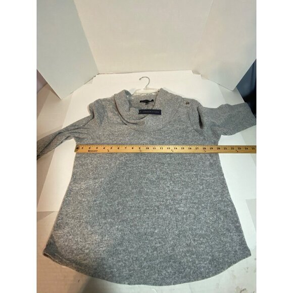 Adrienne Vittadini Cowl Neck Gray Pull Over Sweater Women's Size Large NWT - Picture 6 of 10